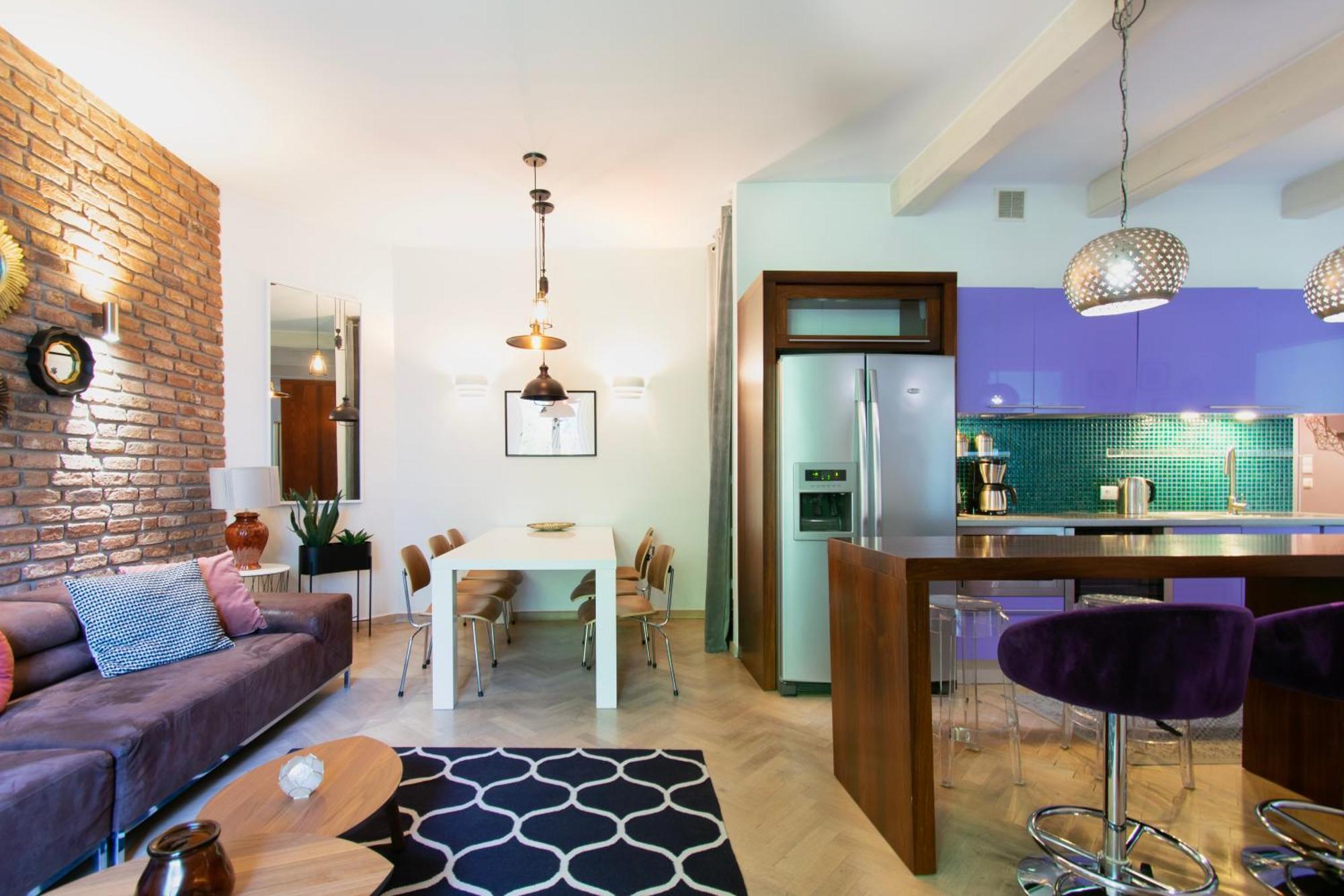 Spacious 3Br Apartment With Ac In Living Room, 2 Balconies 克拉科夫 外观 照片